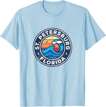St. Petersburg Florida FL Vintage Nautical Waves Design T-Shirt