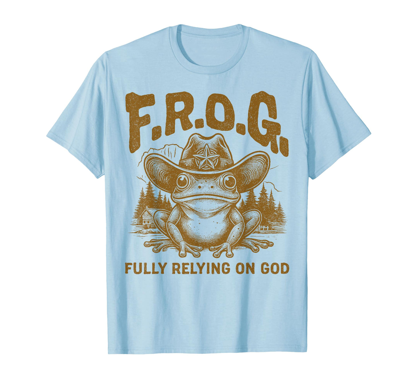 F.R.O.G. Fully Relying On God Cowboy Frog Church T-Shirt
