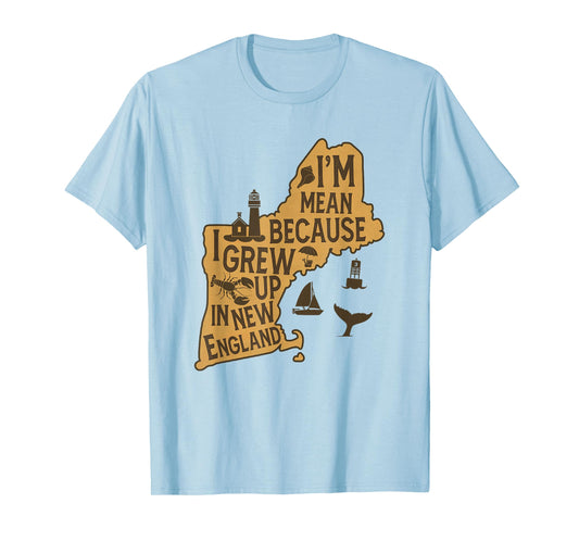 Sarcasm Humor I'm Mean Because I Grew Up In New England T-Shirt