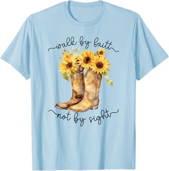 Christian Cowgirl Western Cowboy Sunflower Boots For Women T-Shirt