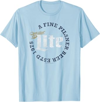 Coors Miller Lite Fine Pilsner 1975 Design T-Shirt