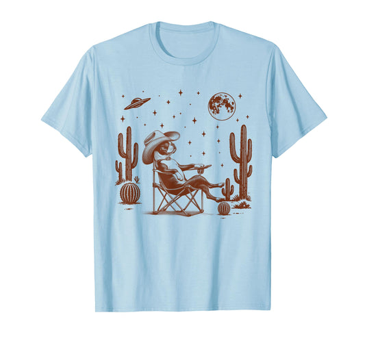 Boston Terrier Lover Dog Mom Howdy Western Life UFO Space Men Women T-Shirt