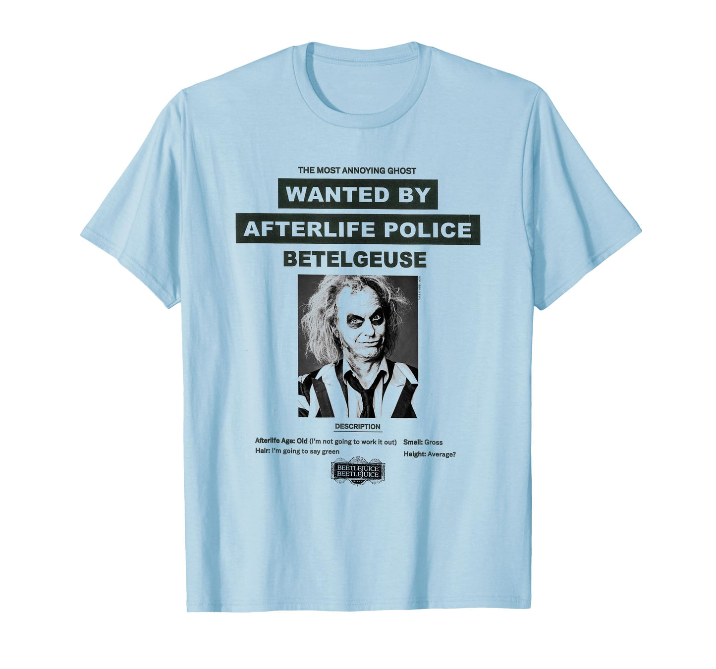Beetlejuice Wanted Poster Betelgeuse Ghost Movie T-Shirt