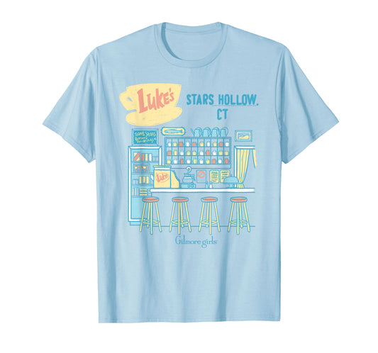 Gilmore Girls Pastel Luke's Counter Sketch TV Show T-Shirt