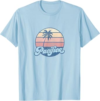 Pacifica California CA T Shirt Vintage 70s Retro Surfer Tee T-Shirt