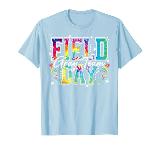 Field Day Gray Team Tie Dye School Field Trip 2026 T-Shirt - T-Shirt | Light Blue