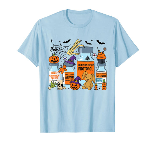 Pumpkin Spice Propofol Ativan Versed Haldol Halloween Nurse T-Shirt