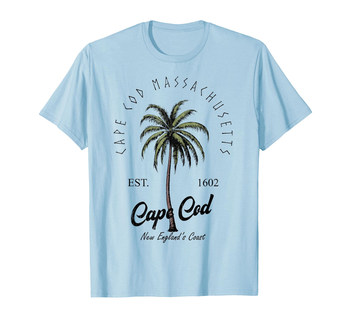 Cape Cod Massachusetts Tropical Tree Island Beach Vibes T-Shirt