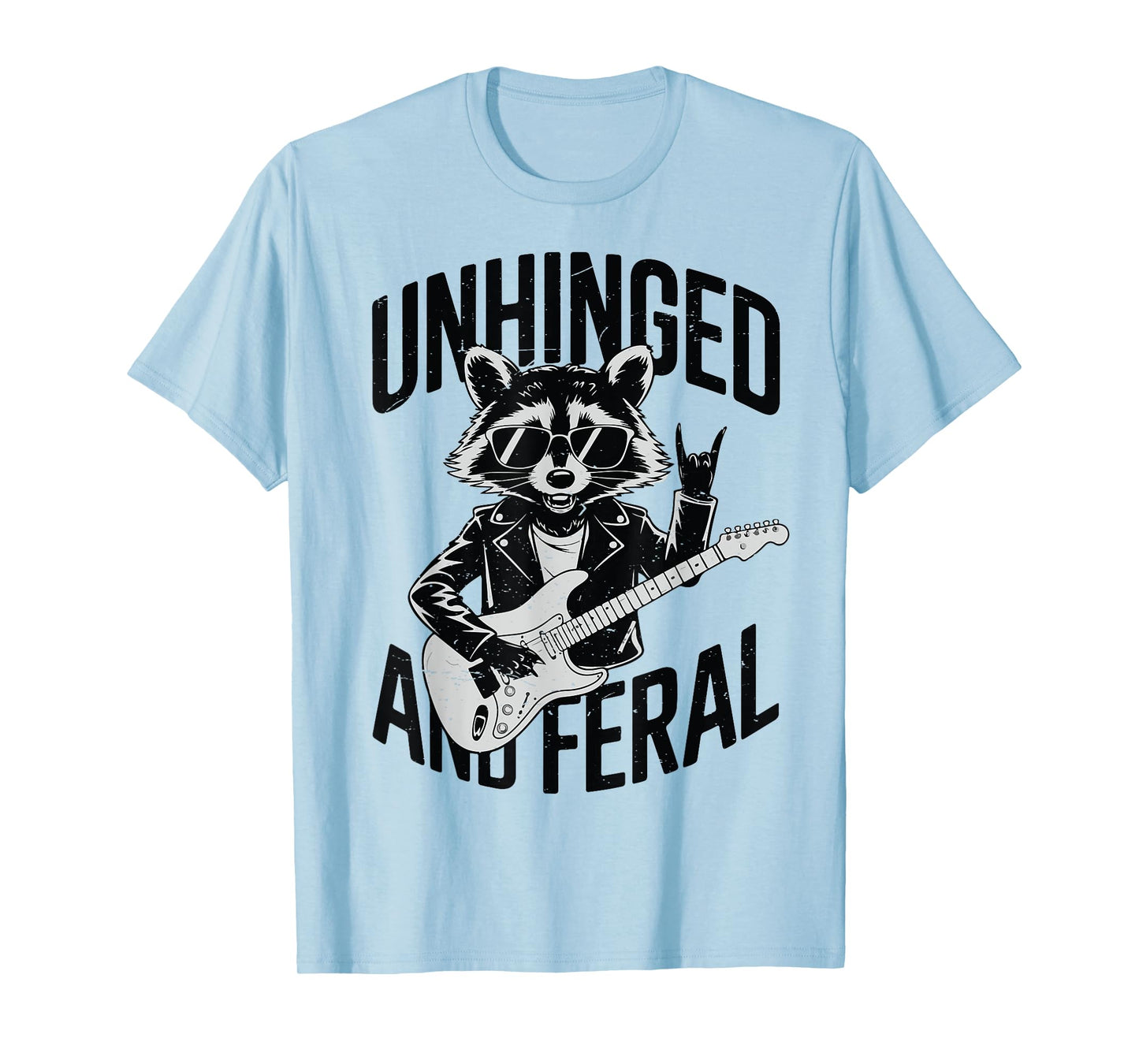 Unhinged And Feral Funny Raccoon Rock Music Youth Toddler T-Shirt