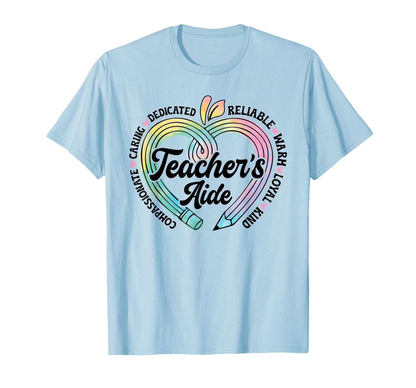 Teacher's Aide Cute Apple Heart Back To First Day Of School T-Shirt