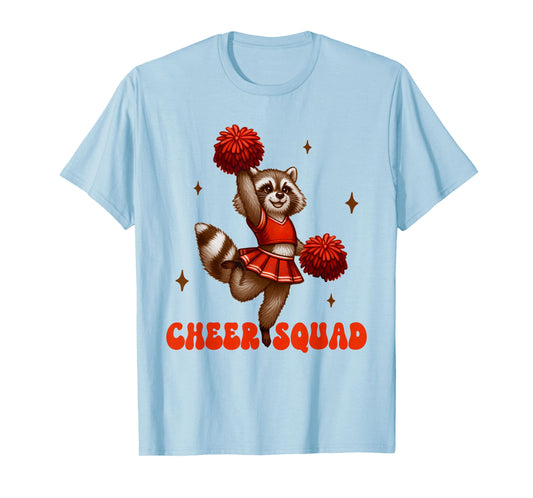 Cheerleading Cheerleader Raccoon Cheer Squad Women Girl T-Shirt