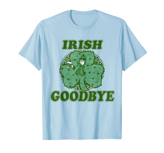 Irish Goodbye Leprechaun with Beer Shamrock St Patrick's Day T-Shirt - T-Shirt | Light Blue