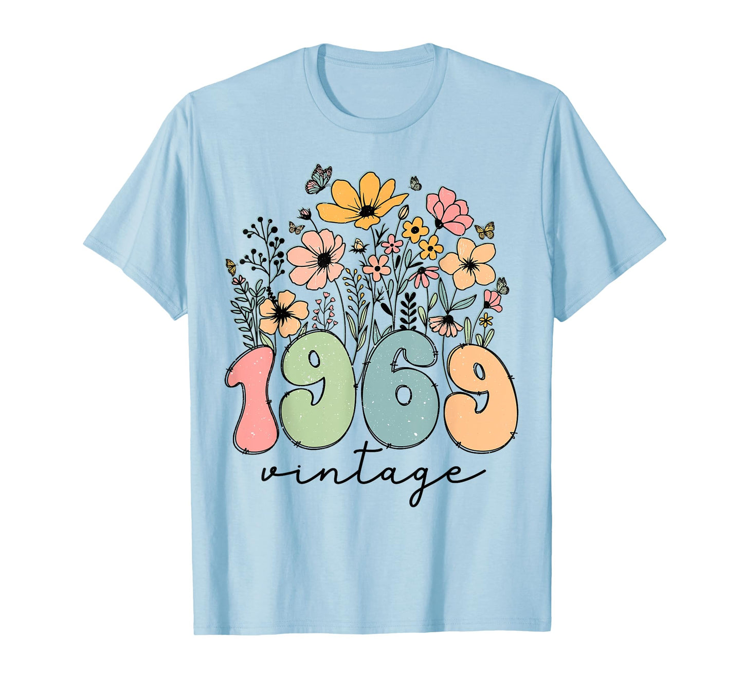 55 Years Old Vintage 1969 Flowers 55th Birthday Floral Women T-Shirt