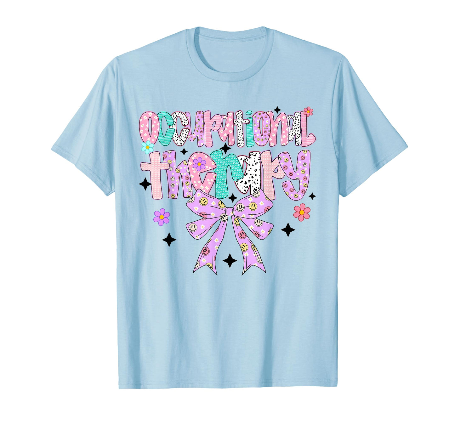 Groovy Occupational Therapy Preppy Coquette Bow OT Assistant T-Shirt