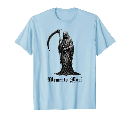 Grim Reaper Memento Mori Gothic Cloaked Skeleton Goth Design T-Shirt