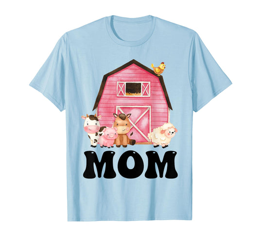 Funny Mom Farm Animals Birthday Theme Matching Family T-Shirt