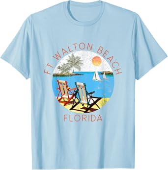 Retro Ft Walton Beach Souvenir - Vintage Beach Vacation T-Shirt for Men Women Kids