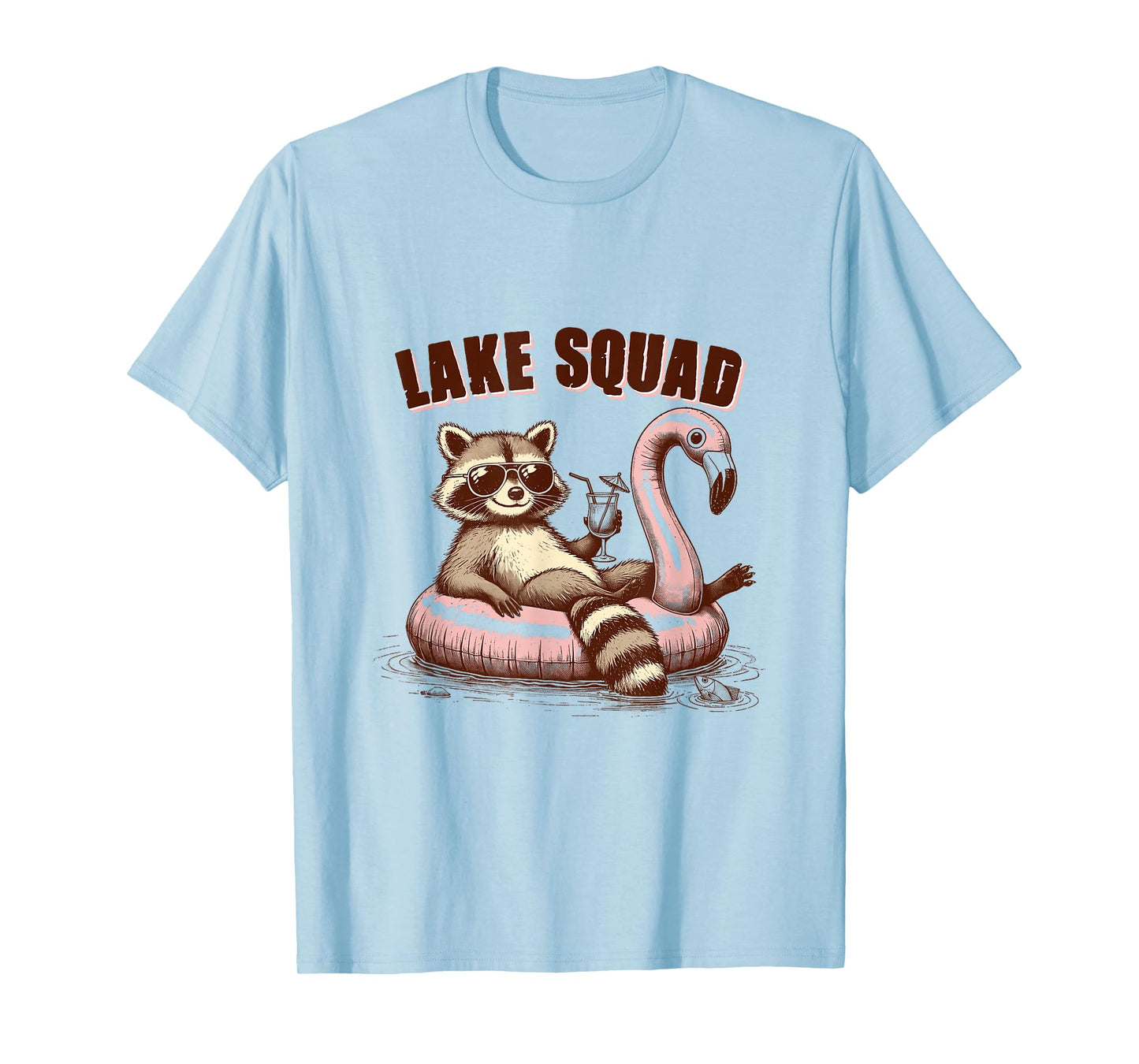Lake Life Lake Mode Lake Vibes Boating Racoon Lake Squad T-Shirt