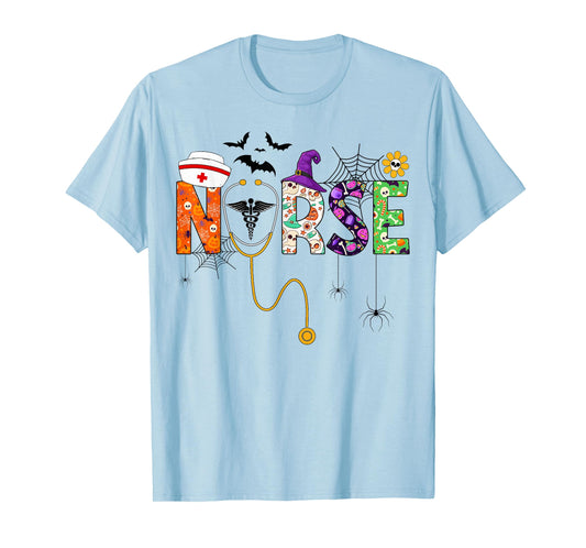 Halloween Nurse Life Funny Nursing Stethoscope Spooky Nurse T-Shirt