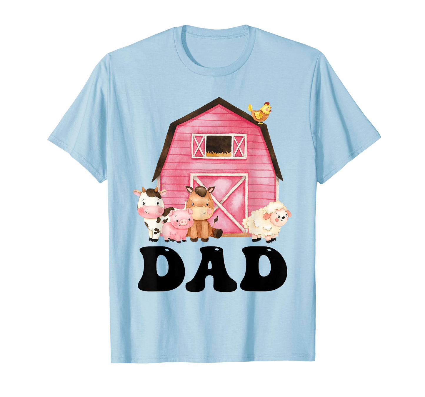 Funny Dad Farm Animals Birthday Theme Matching Family T-Shirt