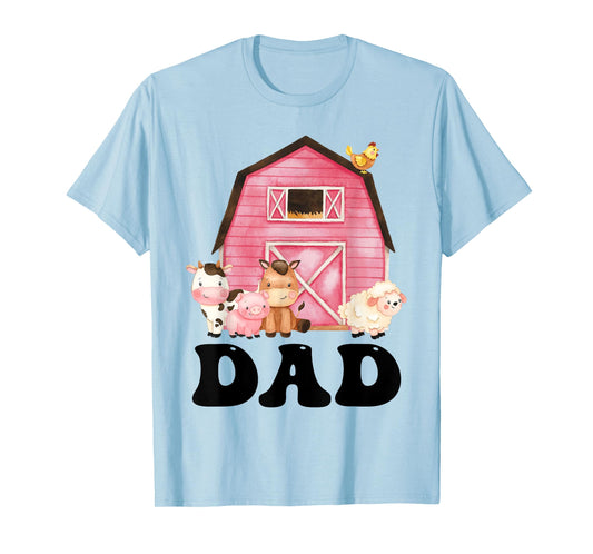 Funny Dad Farm Animals Birthday Theme Matching Family T-Shirt