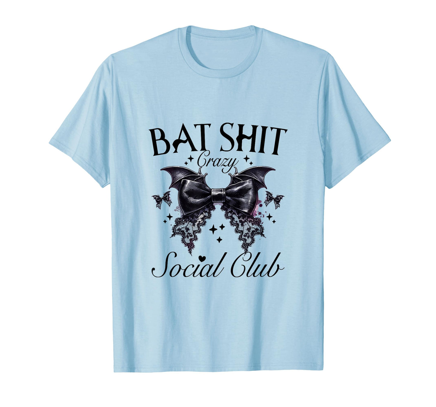 Halloween Bat Shit Crazy Social Club Funny Goth Mom Life T-Shirt