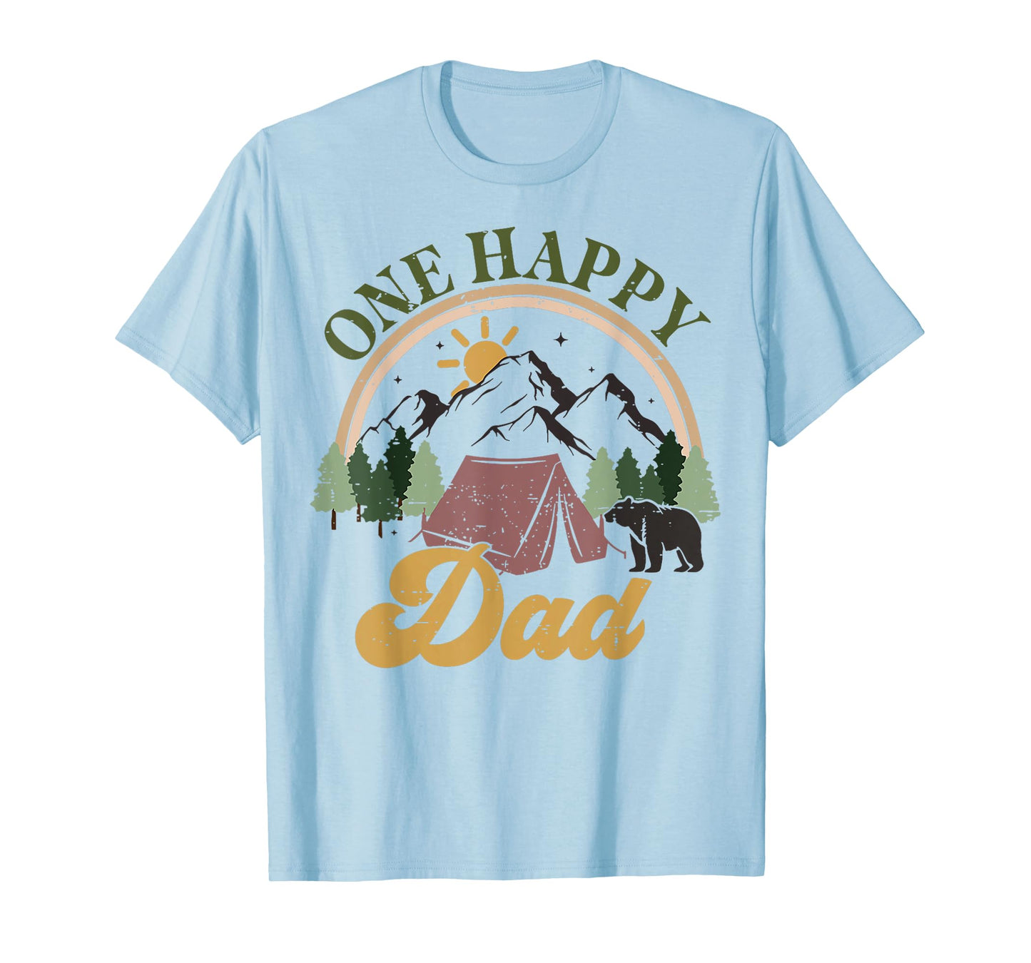Cute One Happy Camper Birthday Decorations One Happy Dad T-Shirt