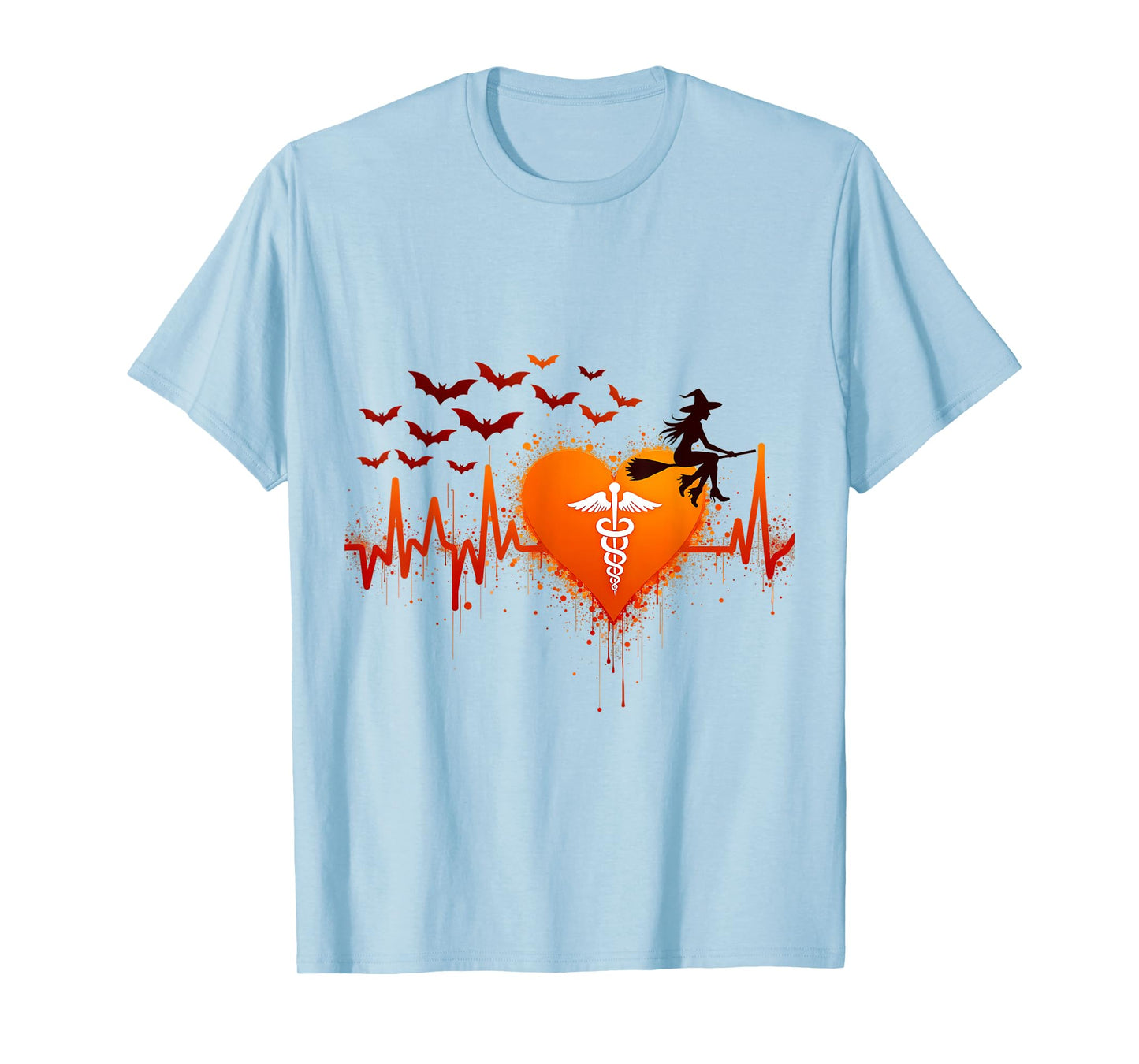 Halloween Medical Witch Heartbeat T-Shirt