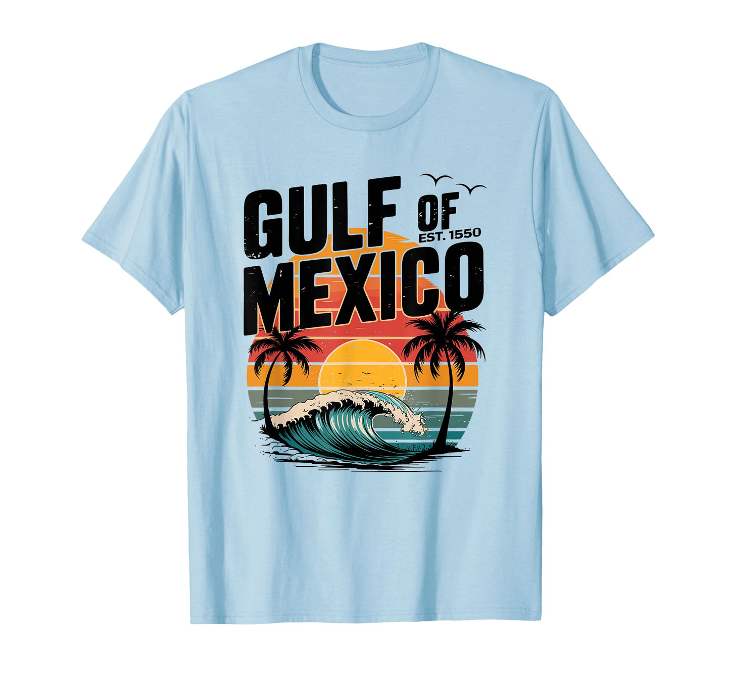 Retro Vintage Beach the Gulf of Mexico Women Men Est 1550 T-Shirt
