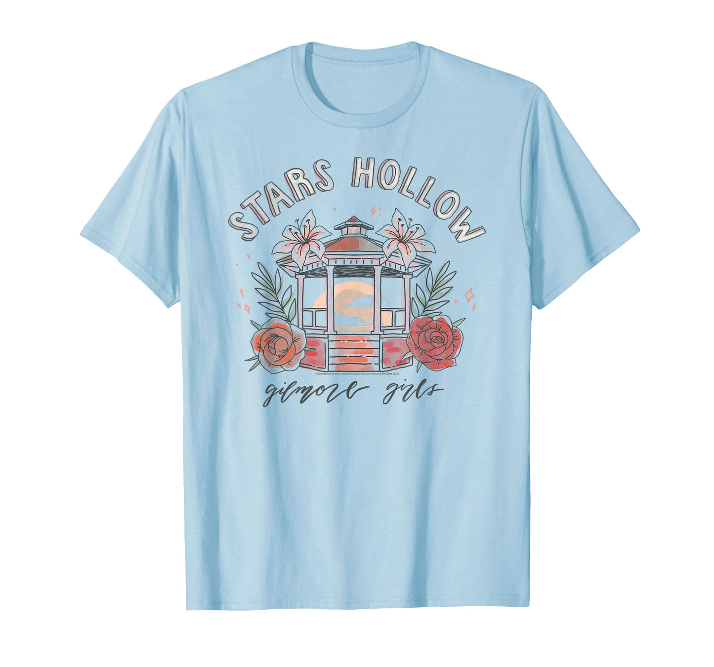 Gilmore Girls Stars Hollow Watercolor Gazebo TV Show T-Shirt