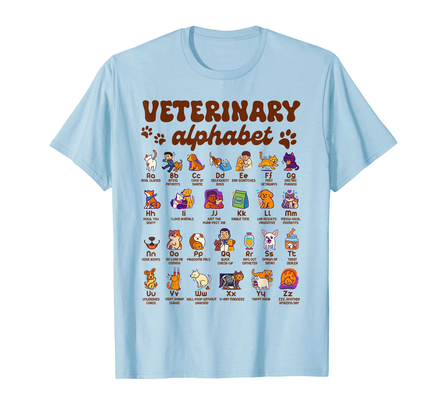 Veterinary Alphabet Vet Tech Veterinarian Animal Dog Cat T-Shirt