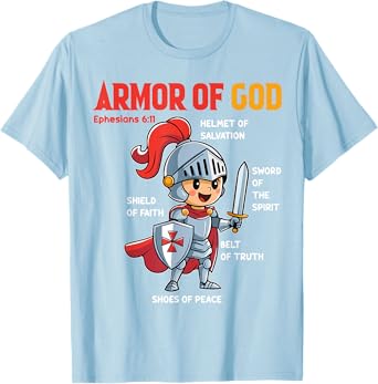 Toddler Boy Armor Of God Brother Son Men Kid Christian Jesus T-Shirt