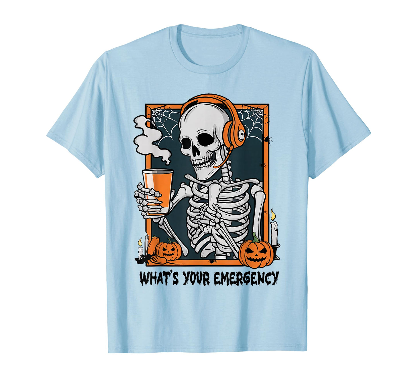 Funny 911 Dispatcher Halloween Skeleton What Your Emergency T-Shirt