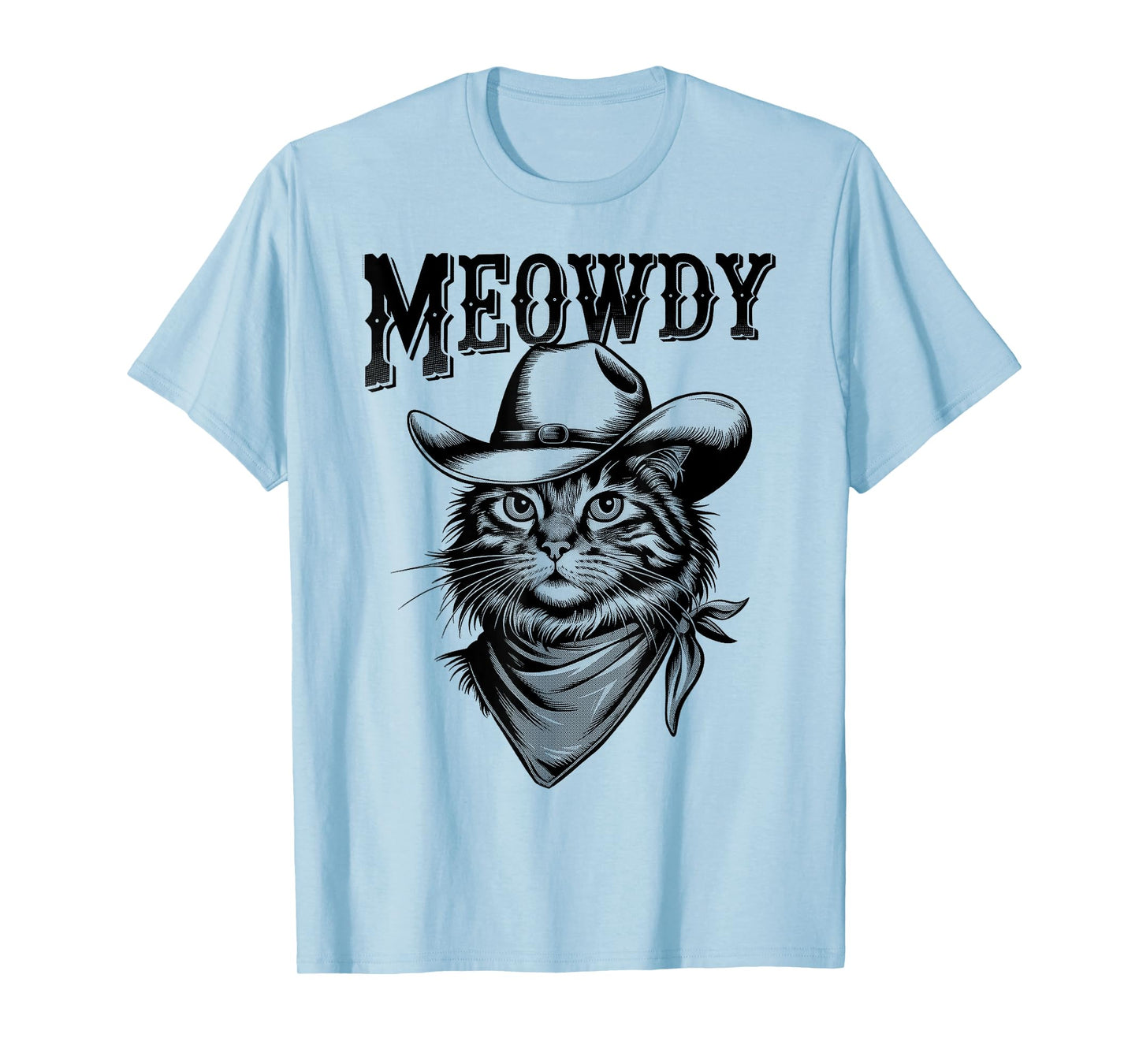 Meowdy Cat Funny Cowboy Western Graphic Cat Lady Cat Dad T-Shirt