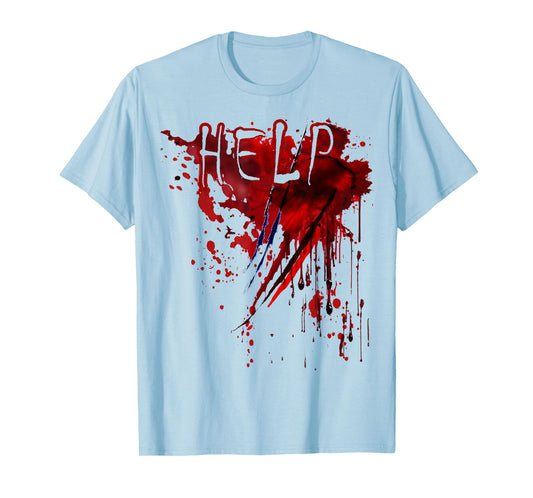 Bloody Shirt Help Blood Splatter Halloween Blood Stained T-Shirt