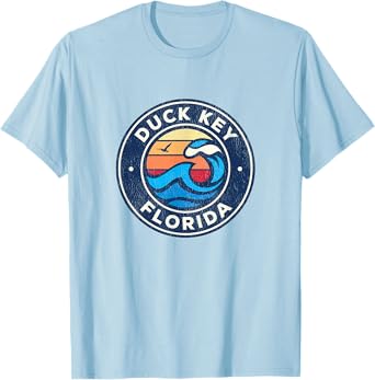 Duck Key Florida FL Vintage Nautical Waves Design T-Shirt