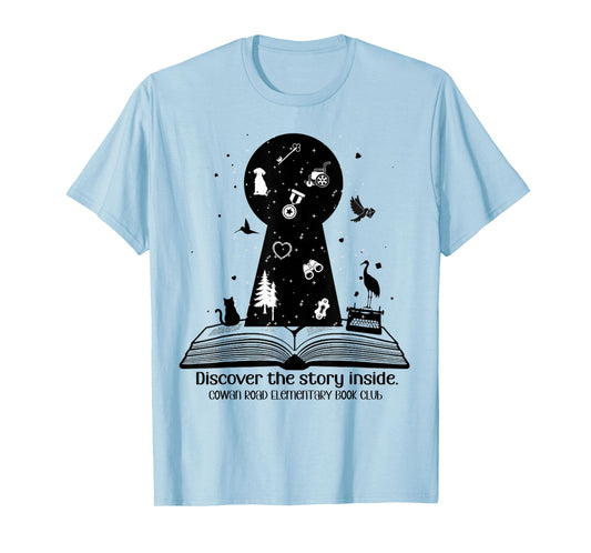 Cowan Road Elementary Book Club T-Shirt - T-Shirt | Light Blue