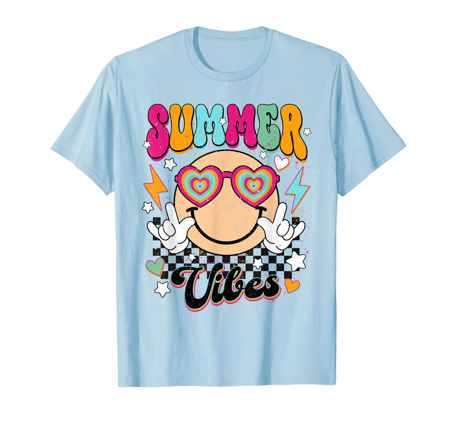 Retro Summer Vibes For Women Men Kids Summer Vacation T-Shirt