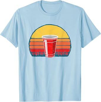 Vintage Red Plastic Cup Funny Fathers Day Beer Graphic T-Shirt