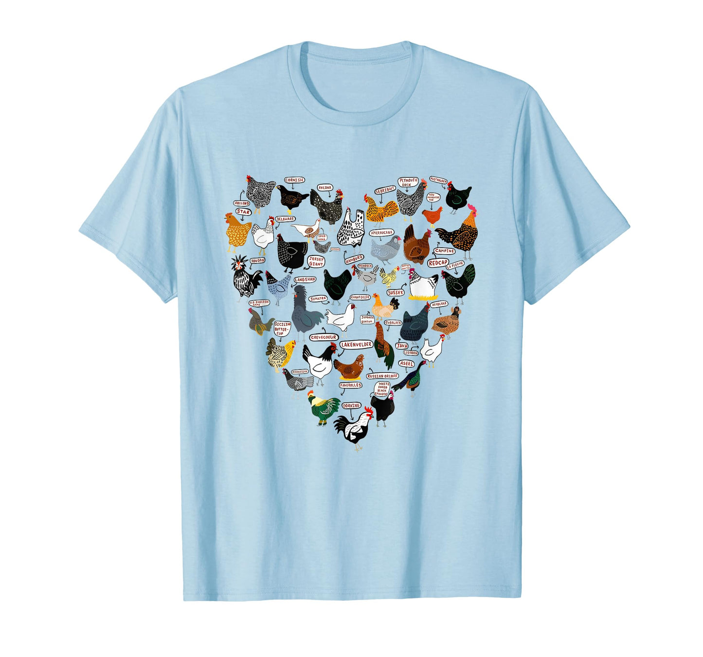 Chicken Breeds Mothers Chickens Heart Shape Women Farmer T-Shirt