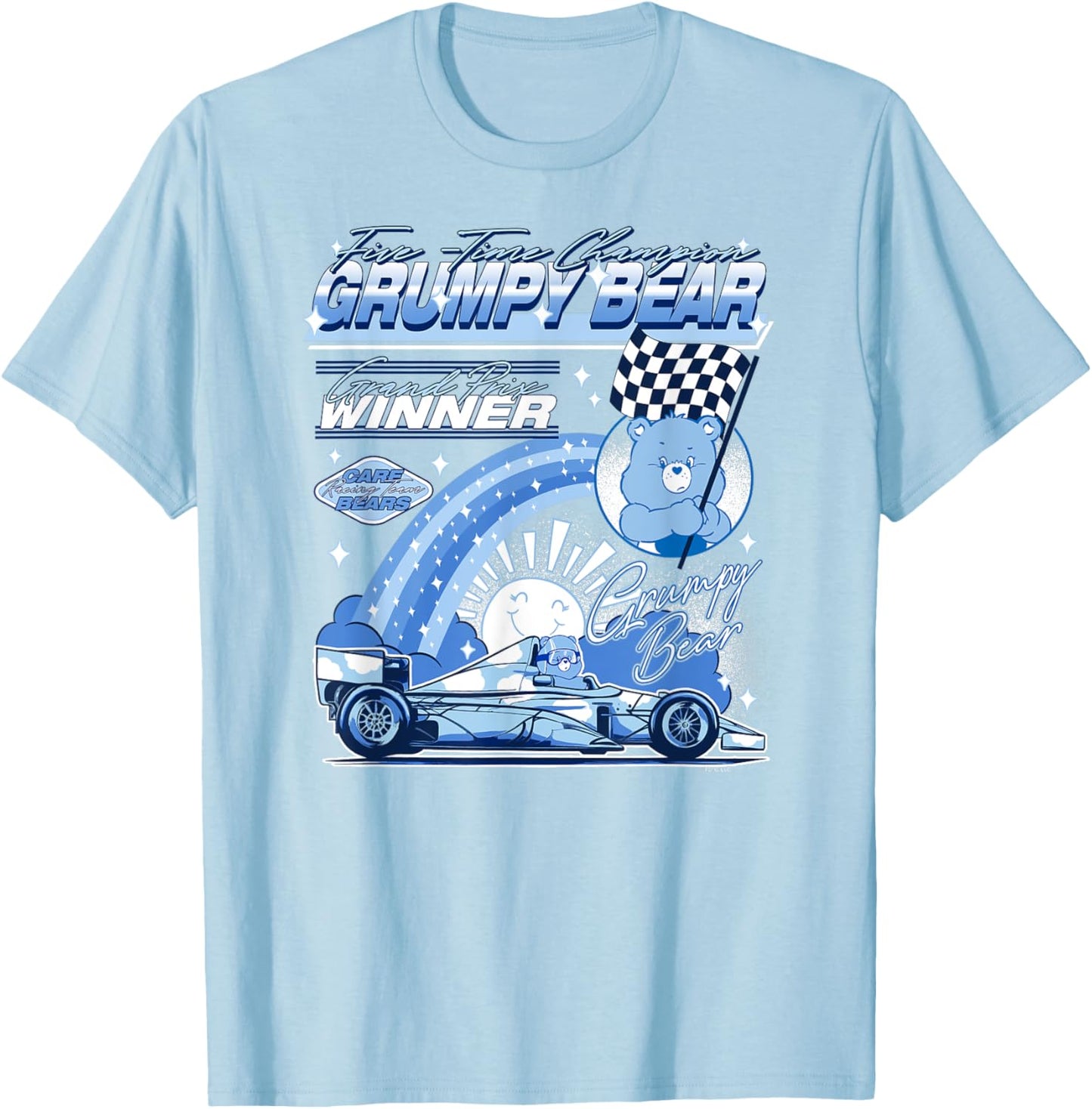 Care Bears Grumpy Bear Grand Prix Racing Funny Cartoon T-Shirt