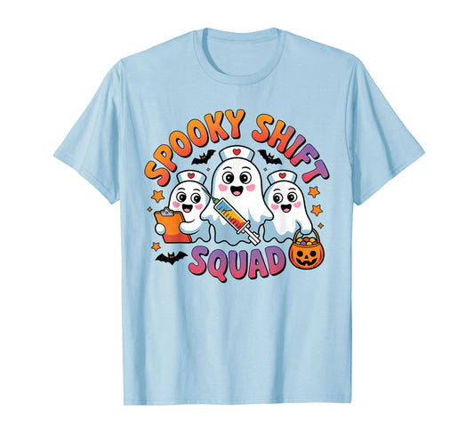 Night Shift Boo Squad Health Worker Halloween Ghost Nurse T-Shirt