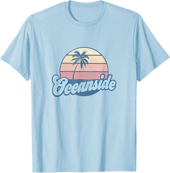 Oceanside California CA T Shirt Vintage 70s Retro Surfer Tee T-Shirt