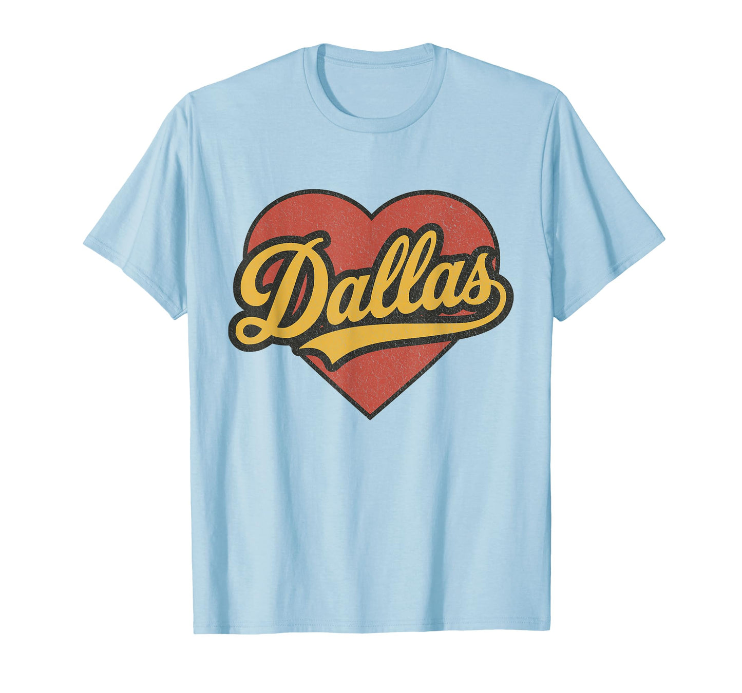 Dallas Throwback Vintage Heart Nostalgic City T-Shirt