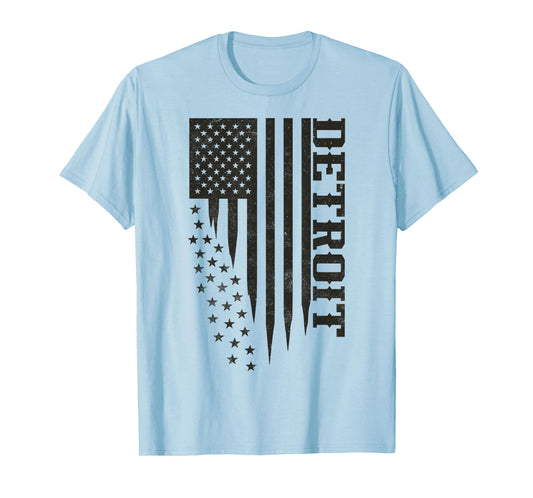 Patriotic Detroit Homegrown Local USA Flag Detroit T-Shirt