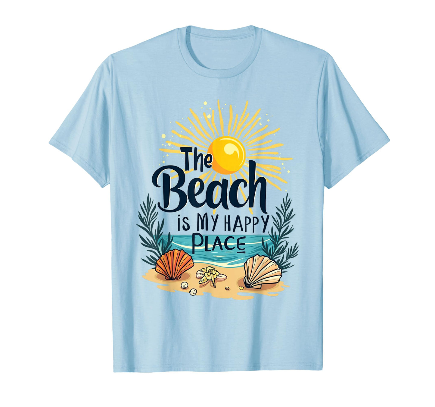 Beach Shirt Women The Beach is My Happy Place Casual Summer T-Shirt