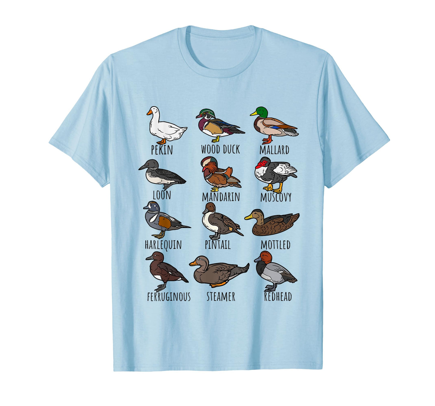 Cute Duck Waterfowl Animal Species Types,Duck Wildlife Lover T-Shirt