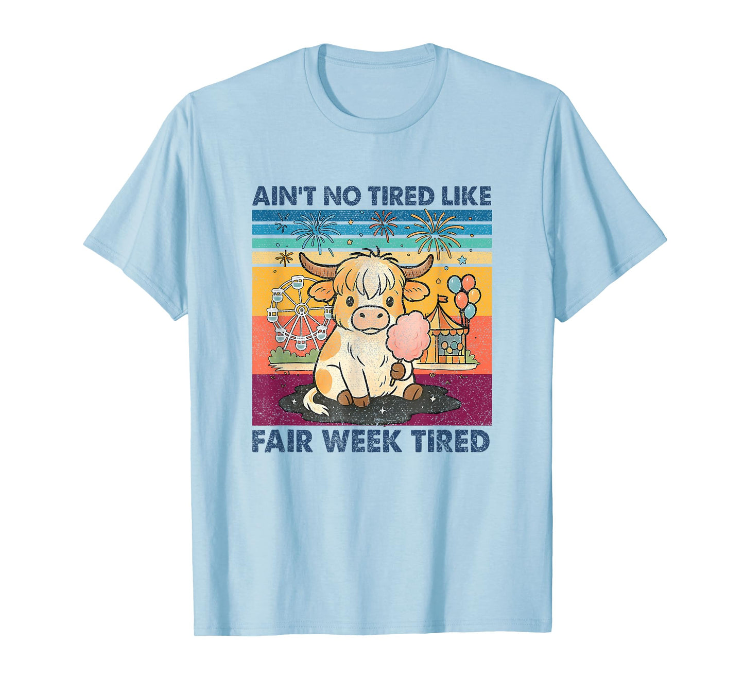 Ain't No Tired Like Fair Week Tired Groovy Farm Animal T-Shirt