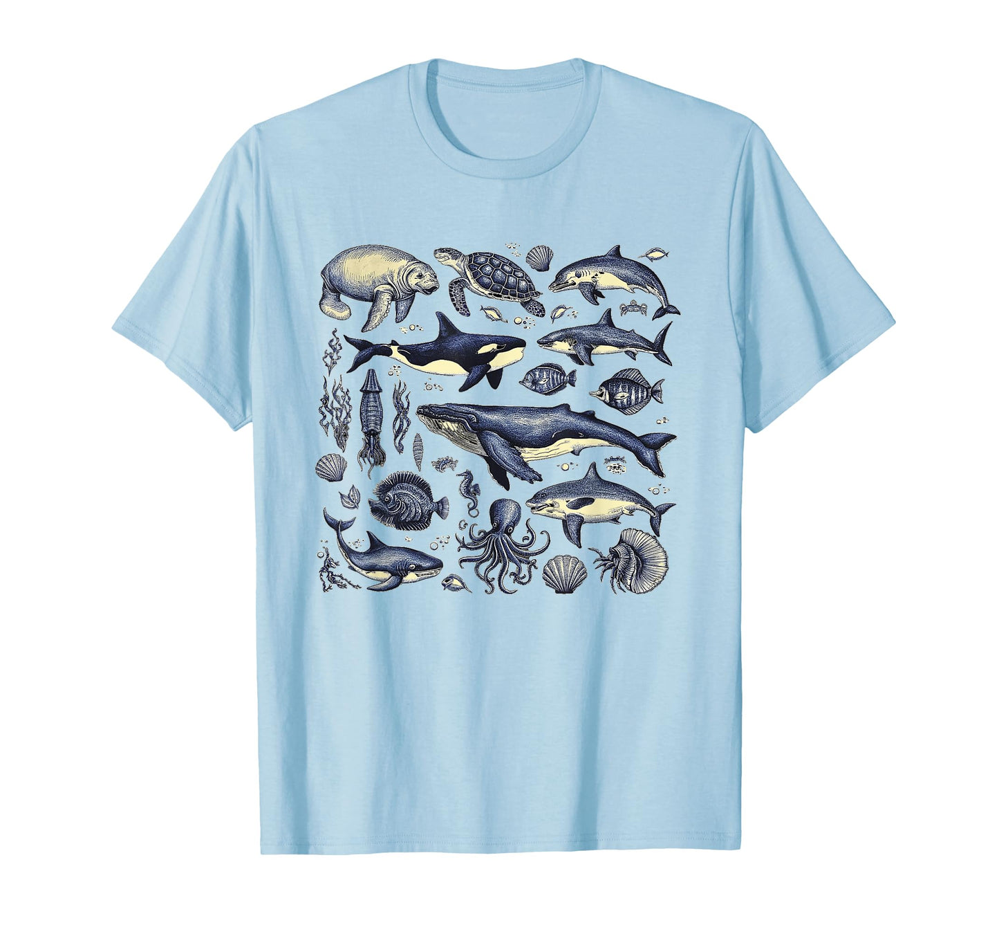 Vintage 90s Tattoo Sea Animal Ocean Nature Ocean Wildlife T-Shirt