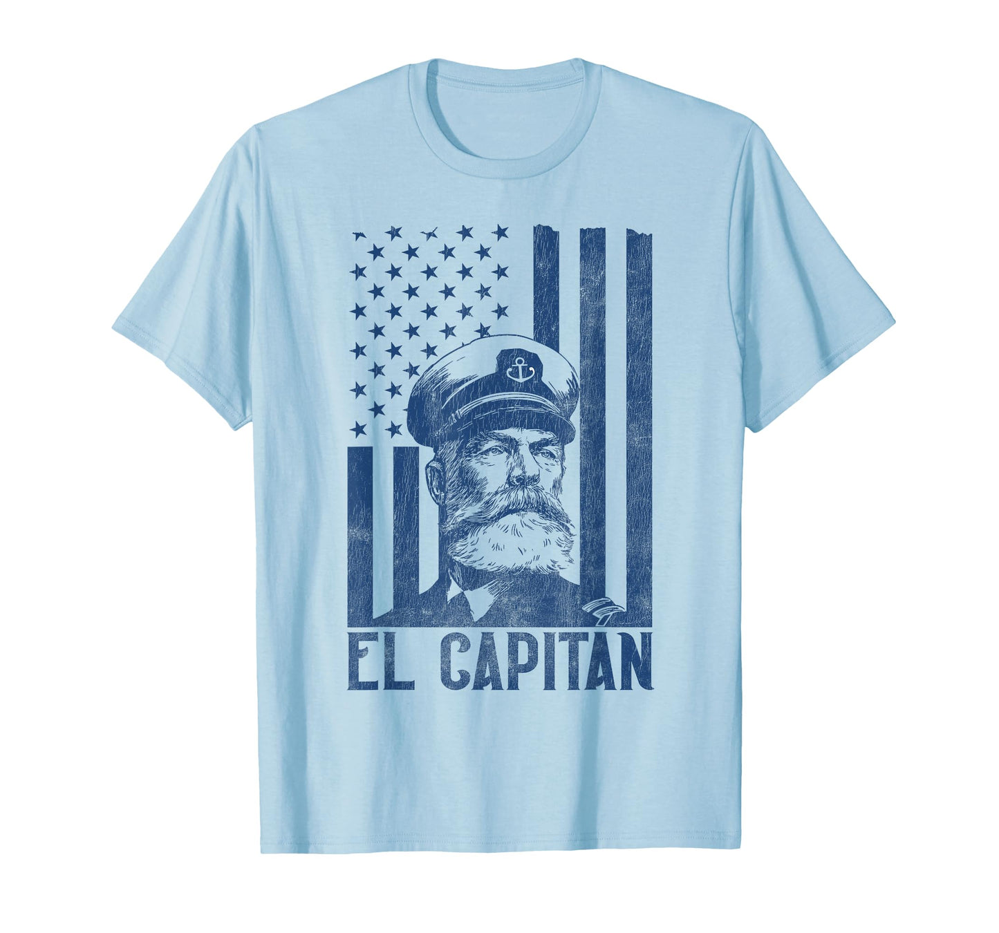 El Capitán Boat Captain American Flag T-Shirt
